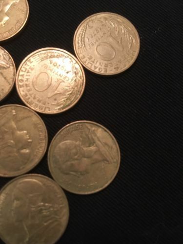 France 10 Centimes Coins Marianne x 22 - All 1970's - (2750)