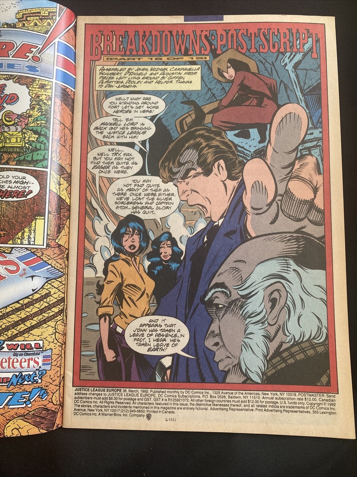 COMIC - DC Comics Justice League EUROPE -Mar 1992 - The End of an Era? - (8795)