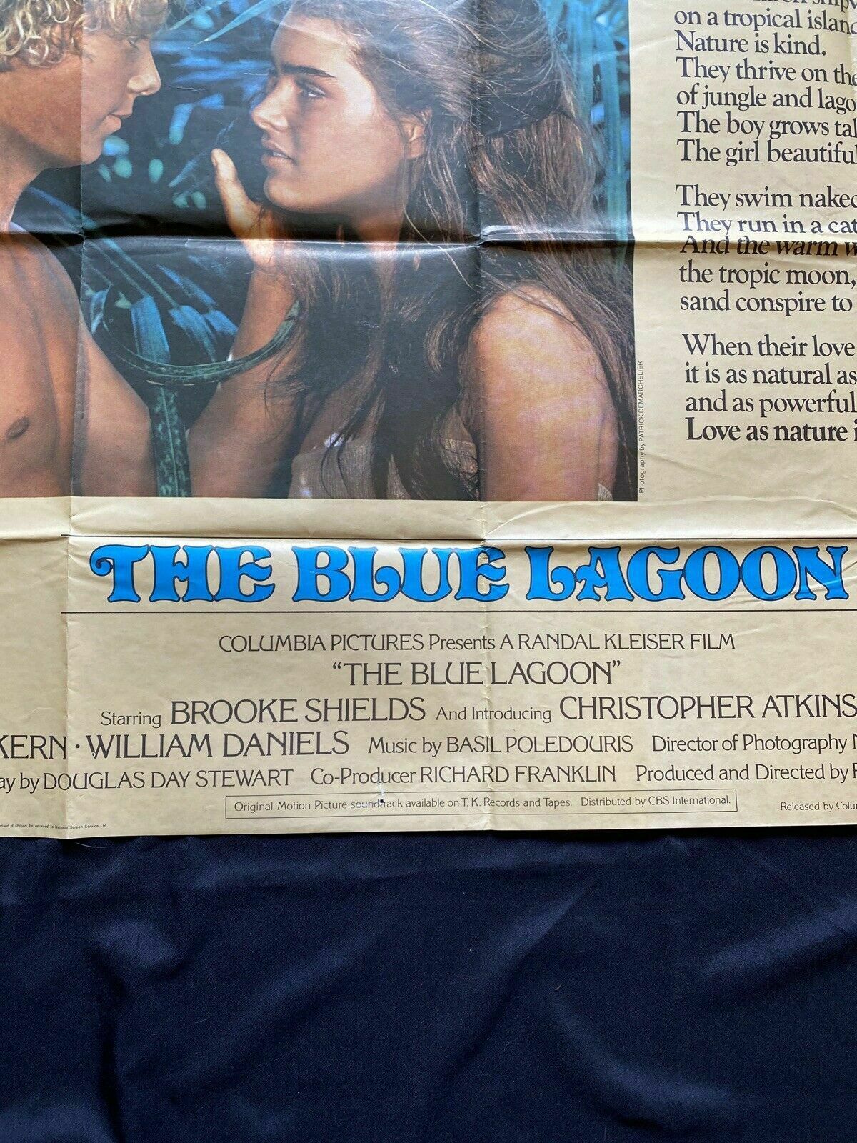 ORIGINAL UK QUAD POSTER - The Blue Lagoon 1980 -  30" x 40" - (6590)