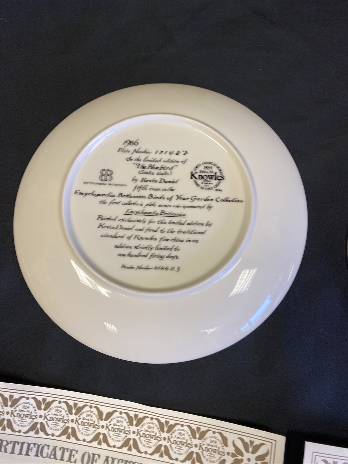 Knowles 1985 Birds in Your Garden Plates x 2 The Chickadee & The Bluebird (7835