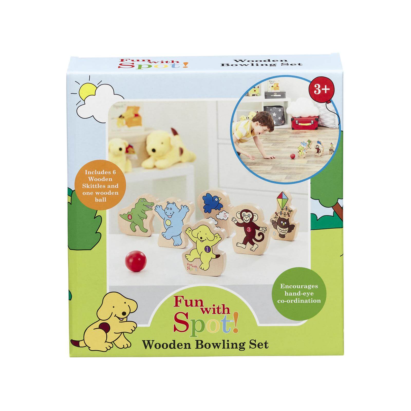 Fun With Spot The Dog Wooden bowling set by Rainbow Designs