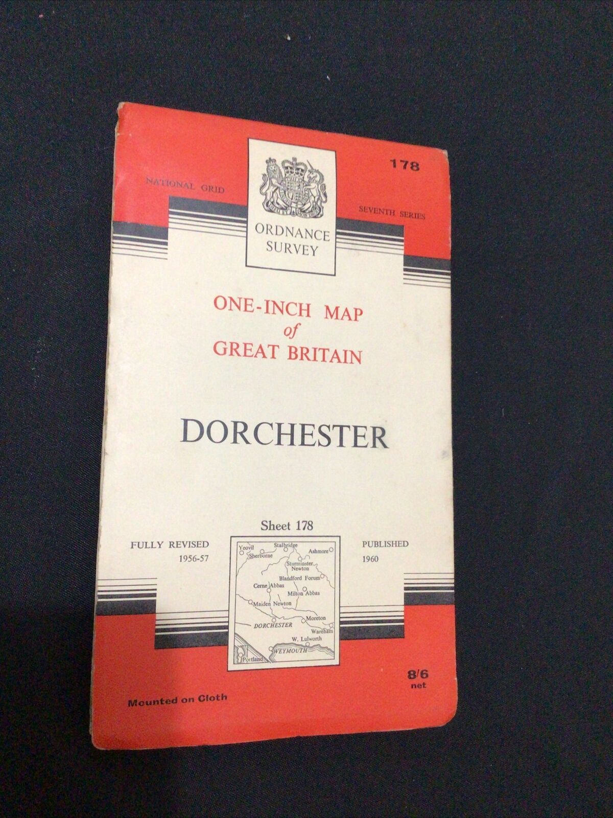 MAP - Ordnance Survey 1 inch 7th Series 1968 - Dorchester CLOTH #178 (8681