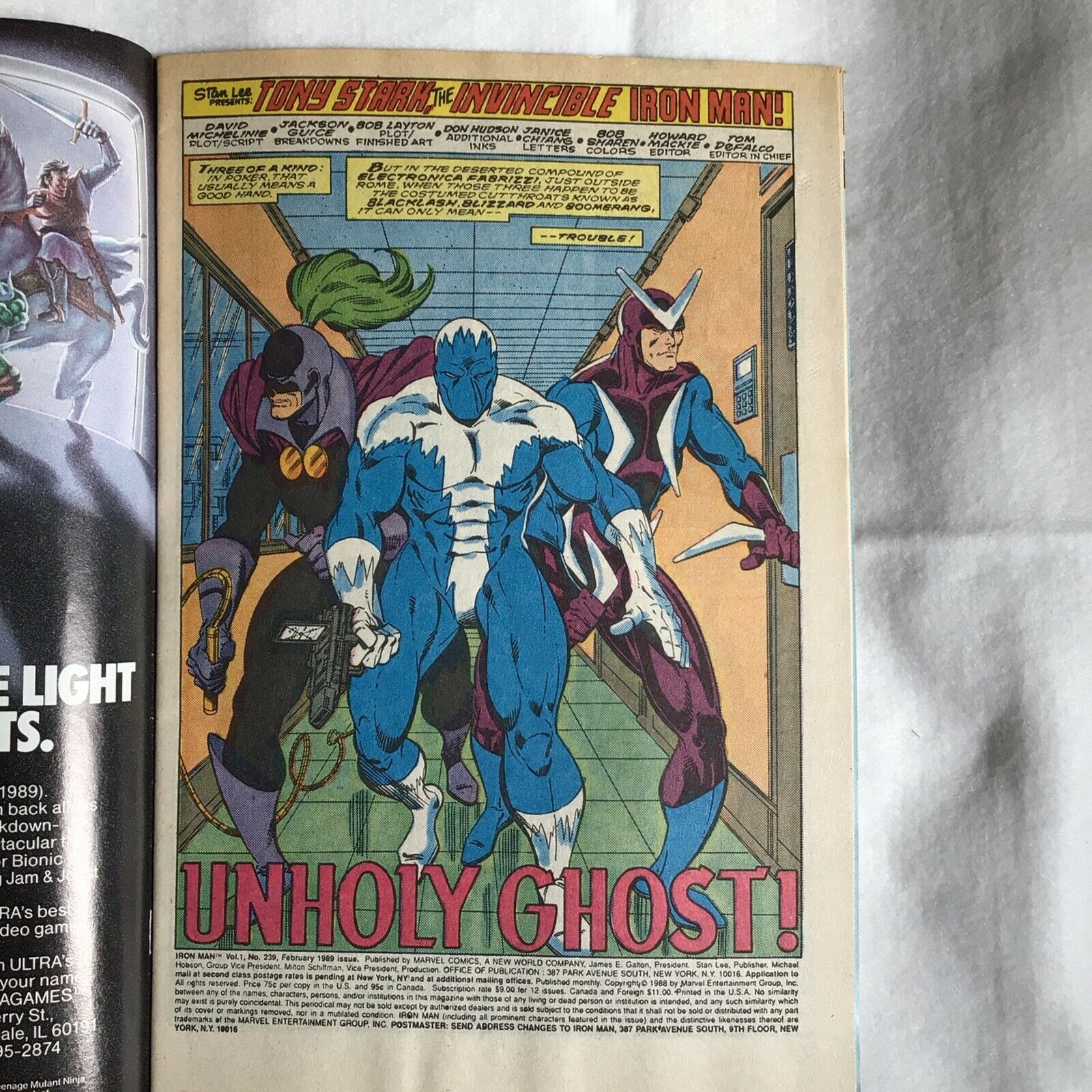 COMIC - MARVEL Comics IRON MAN vs THE GHOST Feb 1989 - (8904)