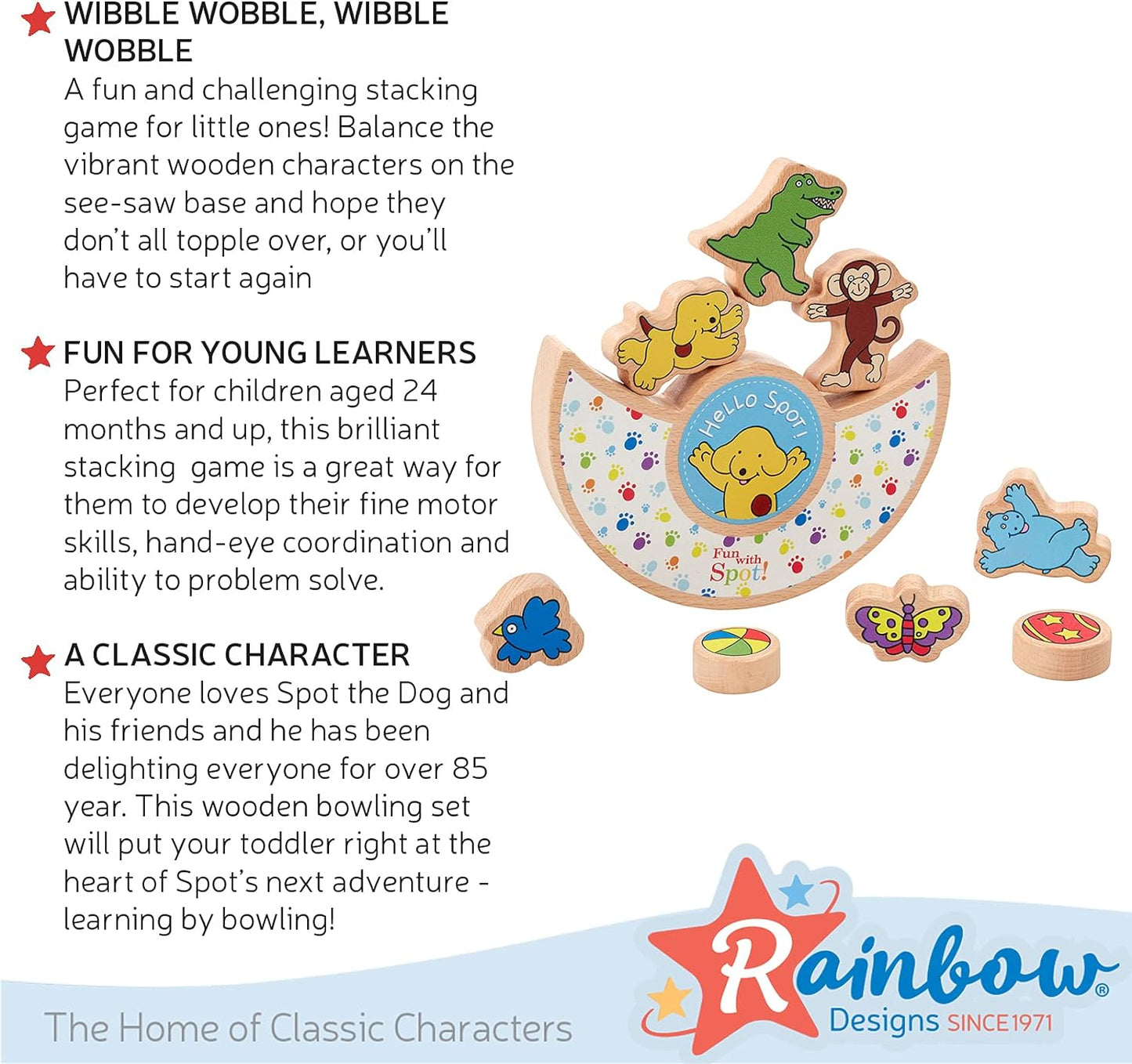 Fun With Spot The Dog Wooden Balancing Toy by Rainbow Designs