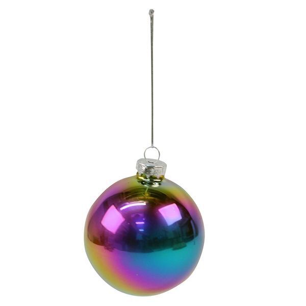 Christmas Tree Ornament - Glass Oil Slick Bauble - Paperchase - (9910)