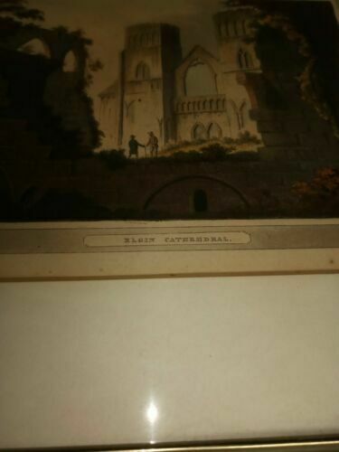 J. Merigot Aquatint French Engraving 1801- ELGIN CATHEHDRAL (sic) - (7007)