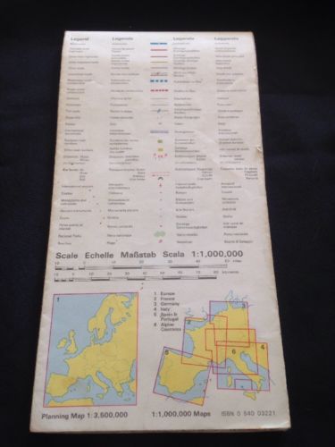 MAP - Germany Map no 3 Philip International 1:1,000 - Used 1976 colour (1226)