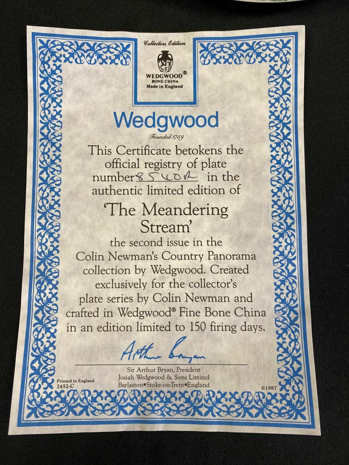 Wedgwood 1988 Collector plates x2 Meandering Stream + Village in Valley (7827