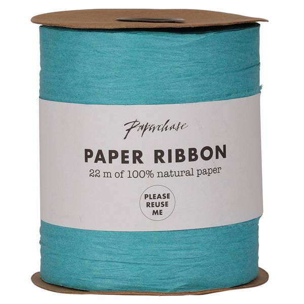 BULK BUY 24 x Ribbon - Paper extra wide Blue 22mtrs of 100g natural paper