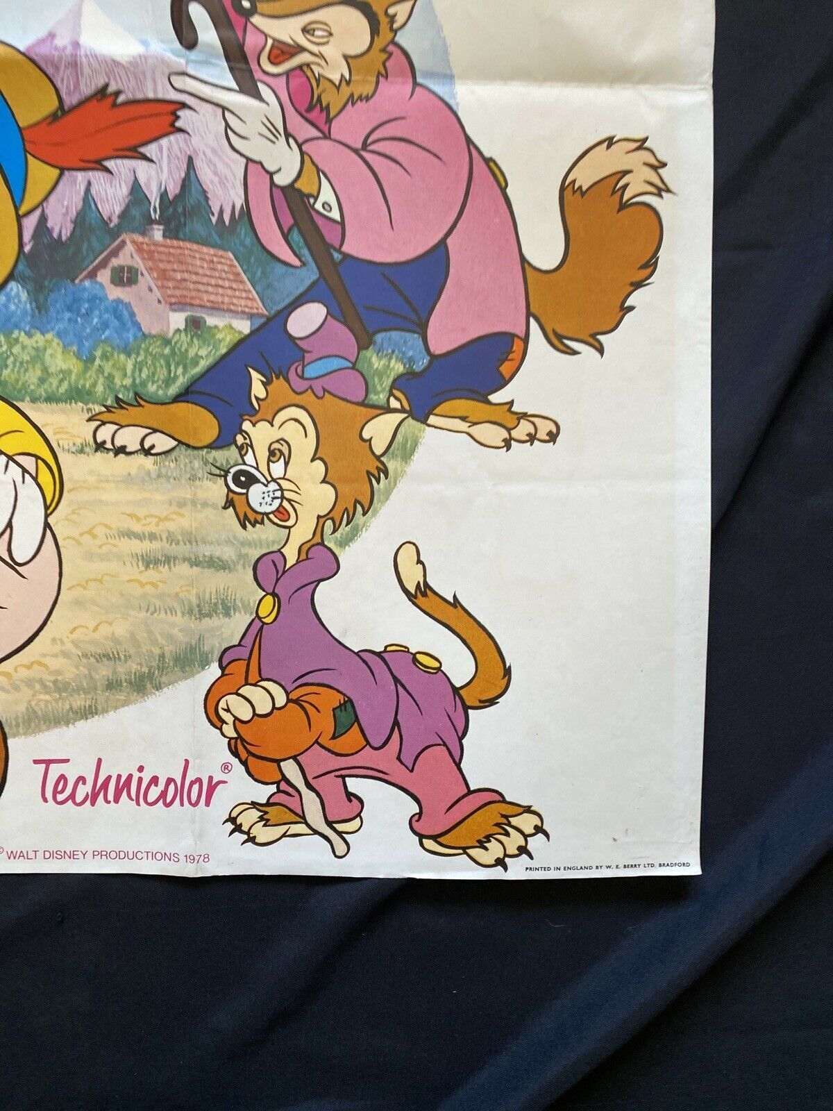 ORIGINAL UK QUAD POSTER - Disney's Pinocchio (1978 re-release) 30"x40" (6554)
