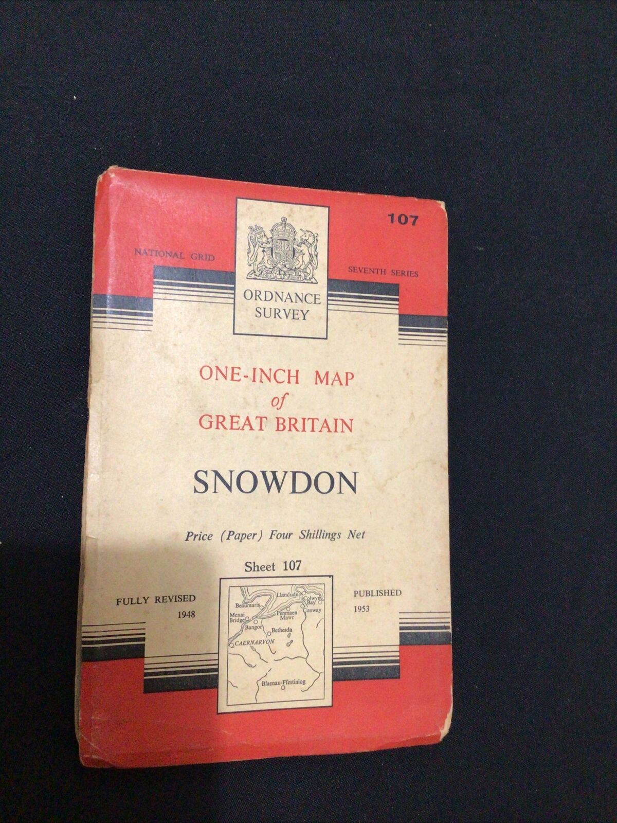 MAP - Ordnance Survey 1 inch 7th Series 1968 - SNOWDON #107 (8684)