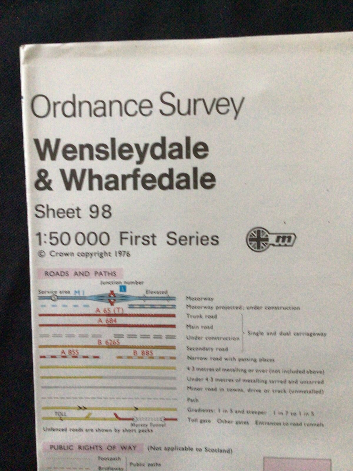 MAP - Ordnance Survey 1:50 2nd Series 1980 -Wensleydale & Wharfedale #98 (8670