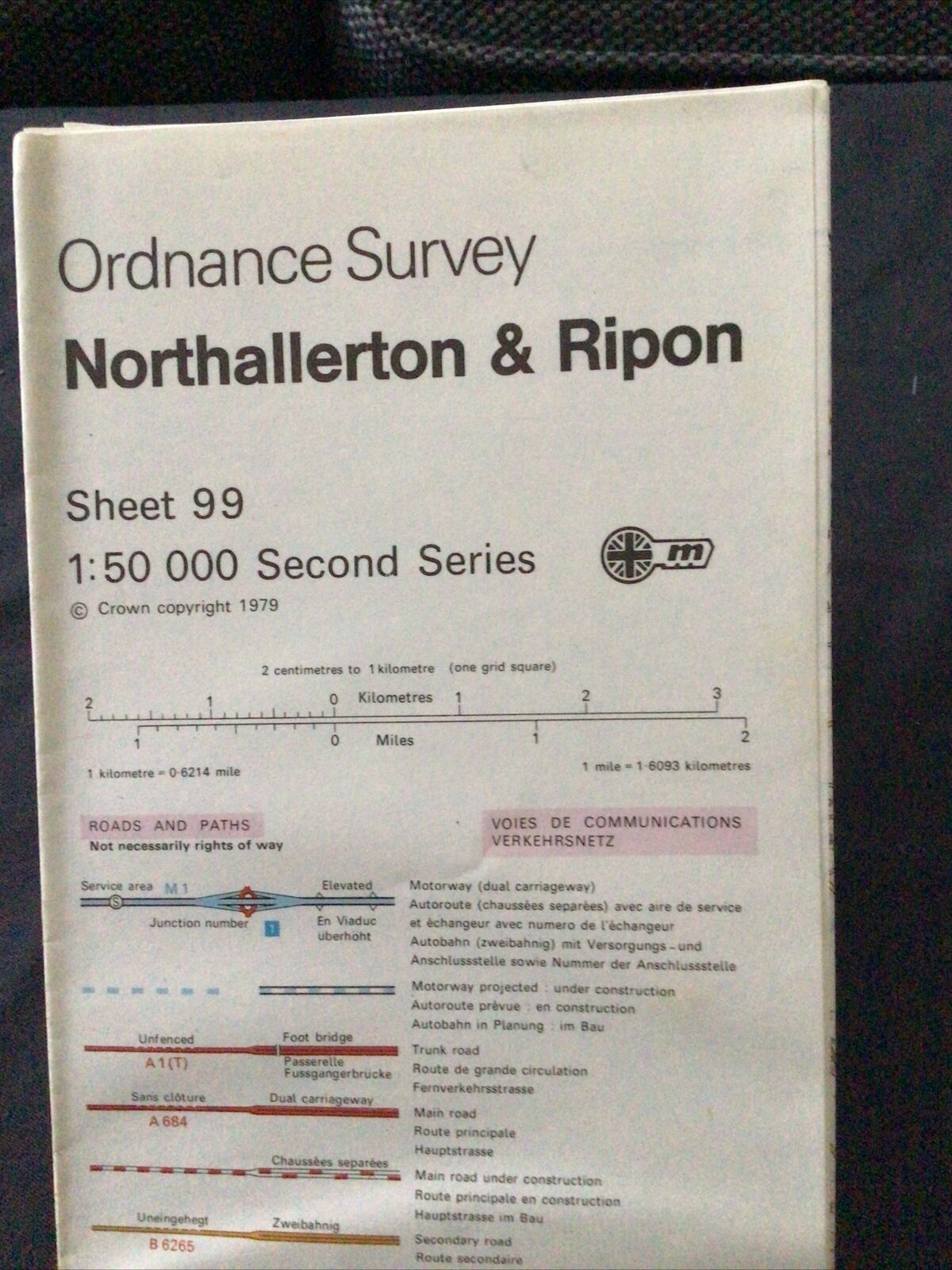 MAP - Ordnance Survey 1:50 2nd Series 1980 -Northallerton & Ripon #99 (8716