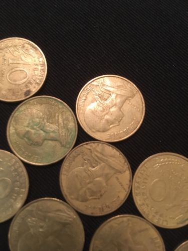 France 10 Centimes Coins Marianne x 22 - All 1970's - (2750)