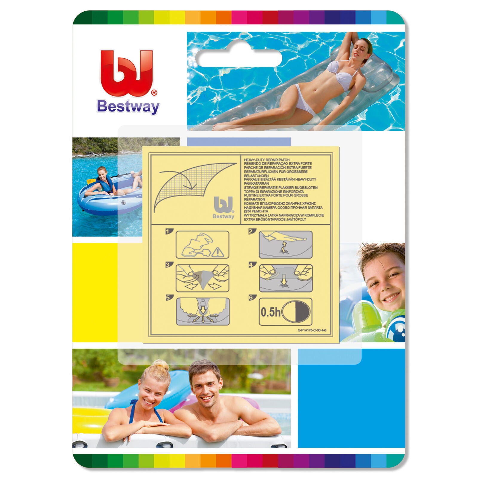 Bestway - Heavy Duty Stick on Patches x 10 - Repair for Inflatable Airbeds Pools
