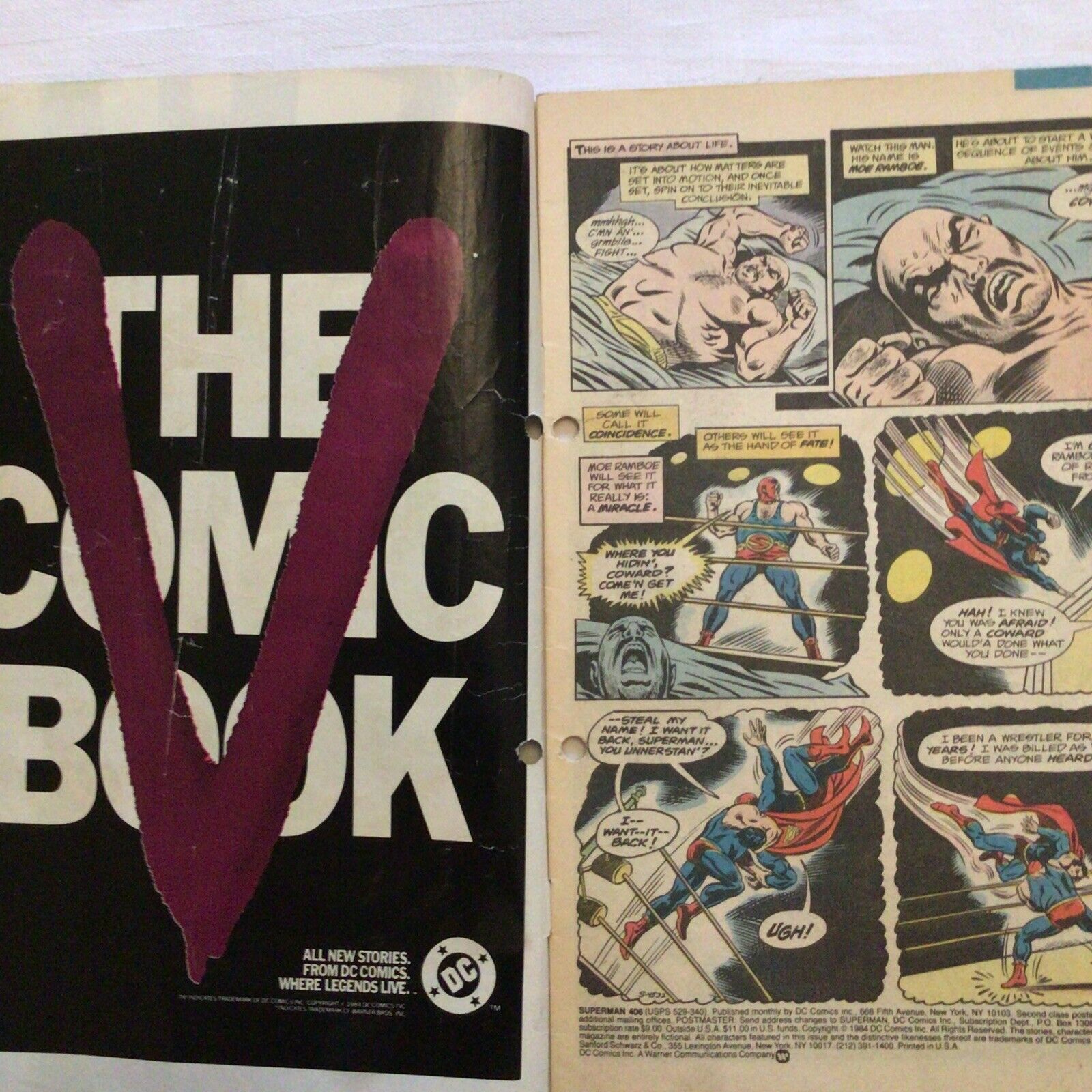 COMIC - DC Comics  SUPERMAN The Fight for the right vs MOE RAMBOE - 1984 (8877)
