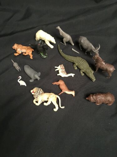 BRITAINS Plastic Toy Animals 1970’s X 14 Gorilla Lion Bear Crocodile Etc (2293)