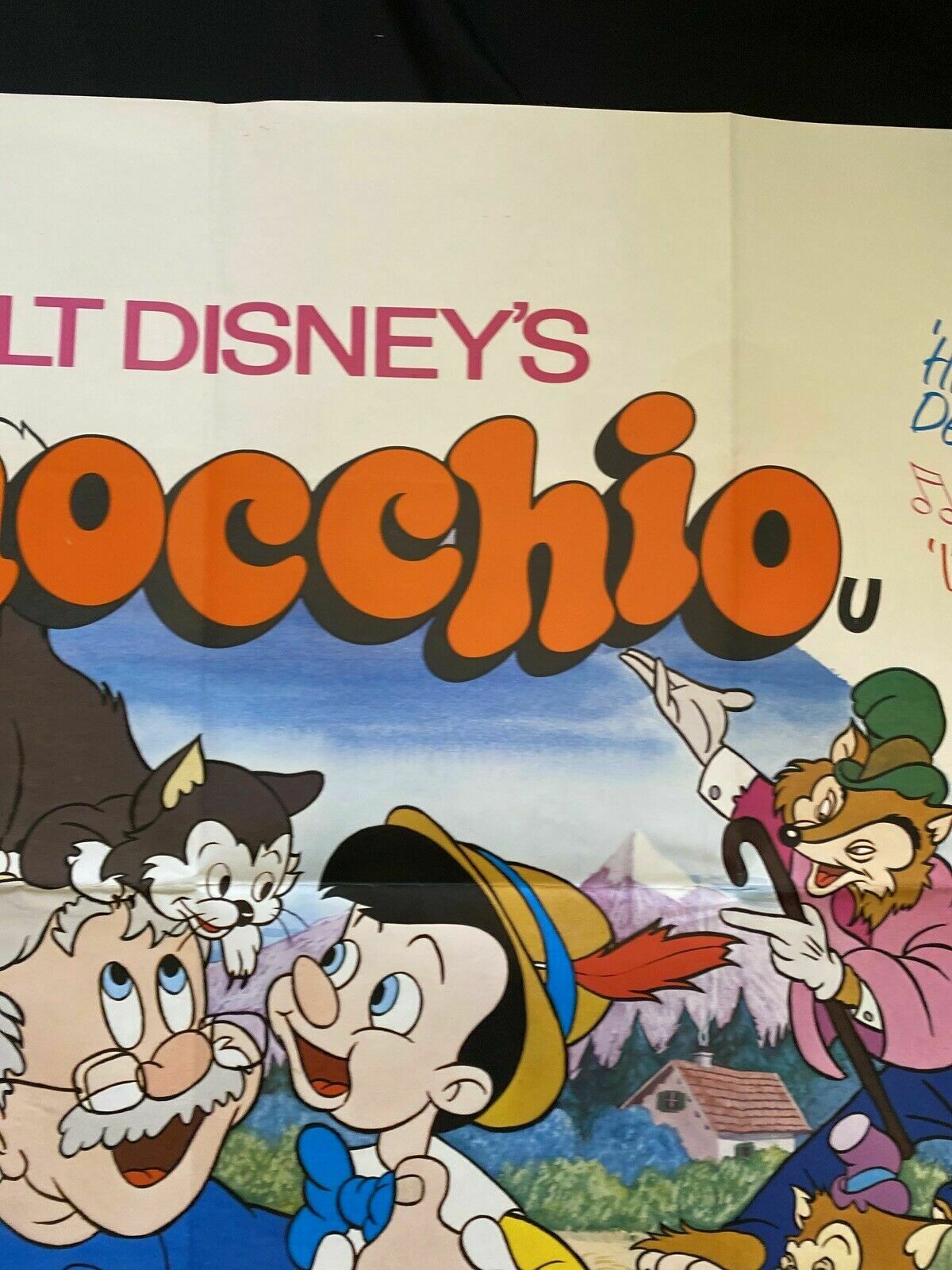 ORIGINAL UK QUAD POSTER - Disney's Pinocchio (1978 re-release) - (6566)