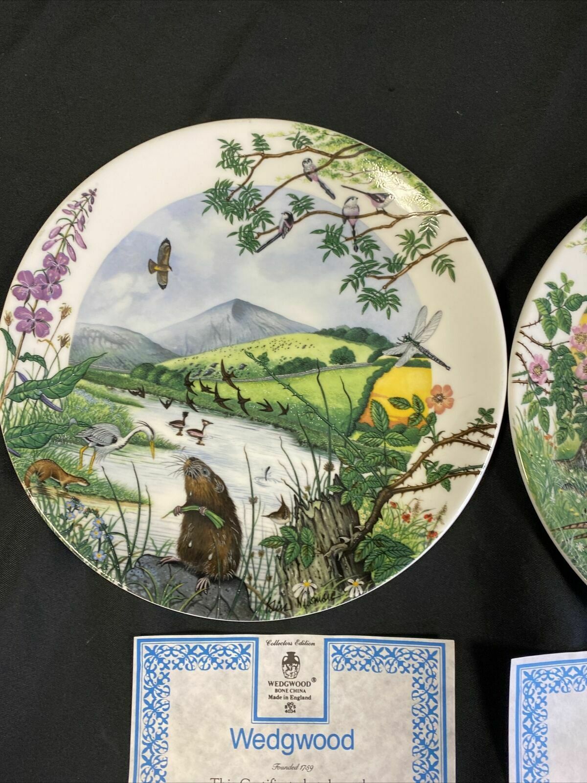 Wedgwood 1988 Collectors plates x 2 Meadows & Wheatfields  + The Lakeside -(7828