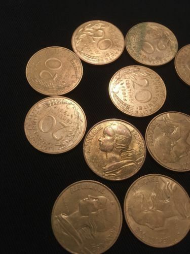 France 20 Centimes Coins Marianne x 12 - All 1980's - (2747)
