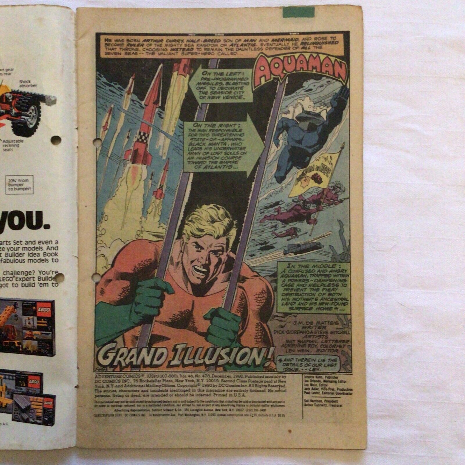 COMIC - DC Comics Adventure Comics AQUAMAN & BLACK MANTA - Dec 1980 - (8870)
