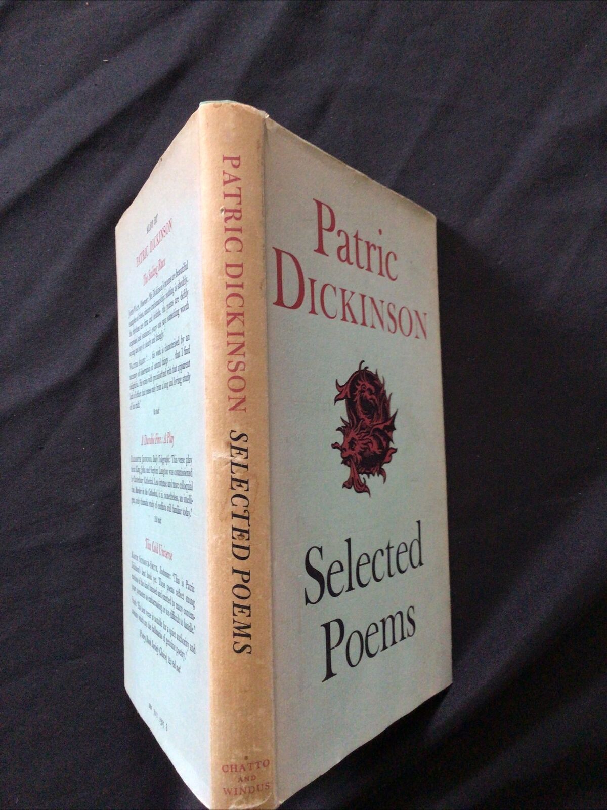 BOOK - SELECTED POEMS by PATRIC DICKINSON - 1968 - (8700)