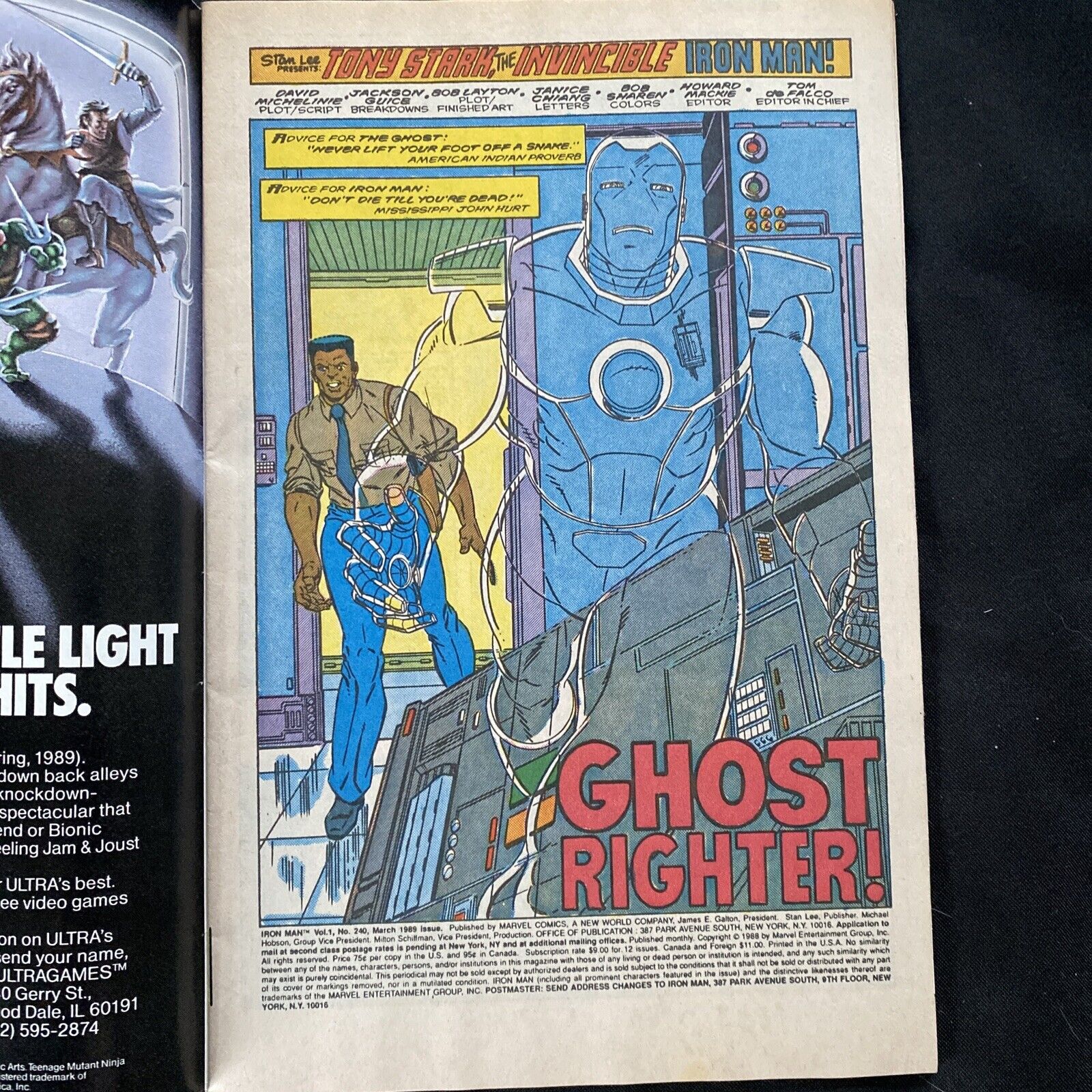COMIC - Marvel IRON MAN Vol 1 #240 1989 Good Condition - 9367