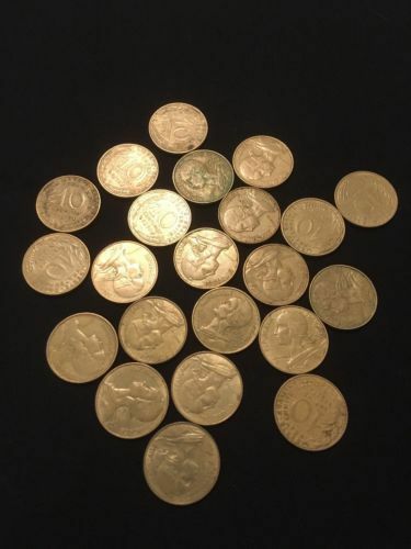 France 10 Centimes Coins Marianne x 22 - All 1970's - (2750)