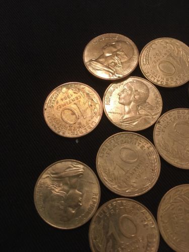 France 10 Centimes Coins Mariann - 15 x 1980's +  3 x 90's - (2751)