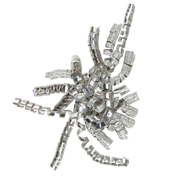 BOW Pre-Made Pack Of 3 - Silver Hologram Curly Bow by Paperchase - (8853)