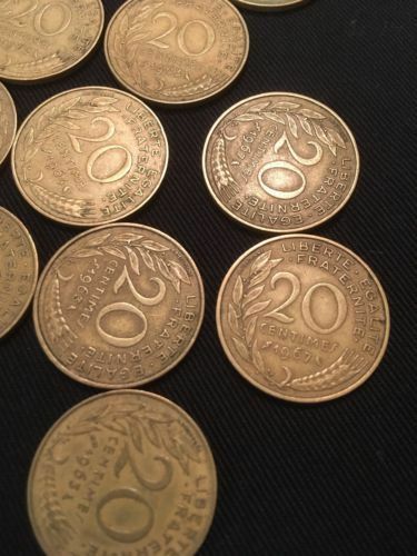 France 20 Centimes Coins Marianne x 13 - All 1960's - (2745)