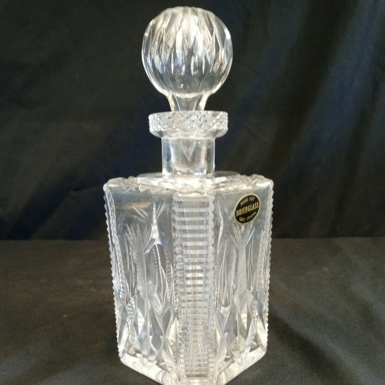 Brierglass Lead Crystal Decanter 24cm high no damage - (8111)