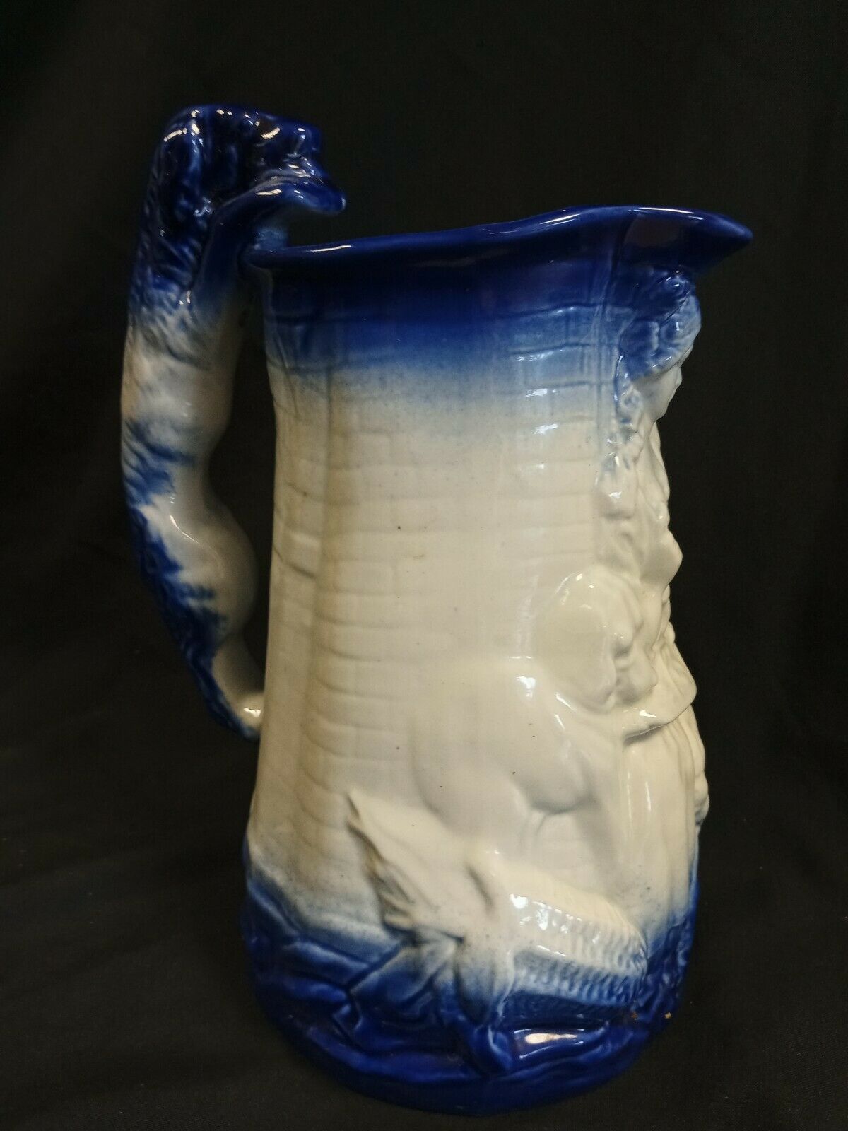 Burleigh Ironstone Staffordshire England 10" Maiden & Dogs Pitcher (7967