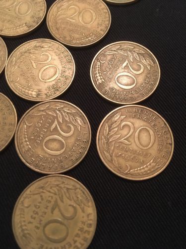 France 20 Centimes Coins Marianne x 13 - All 1960's - (2745)