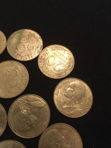 France 20 Centimes Coins Marianne x 12 - All 1980's - (2747)