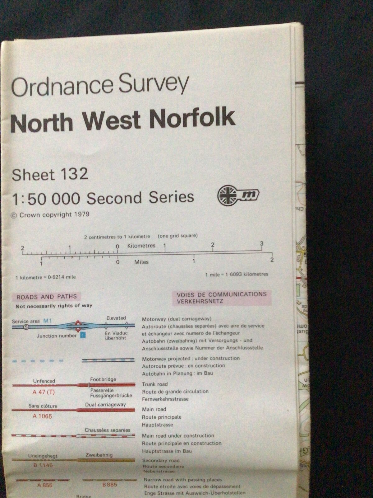 MAP - Ordnance Survey 1:50 2nd Series 1980 -North West Norfolk #132 (8669