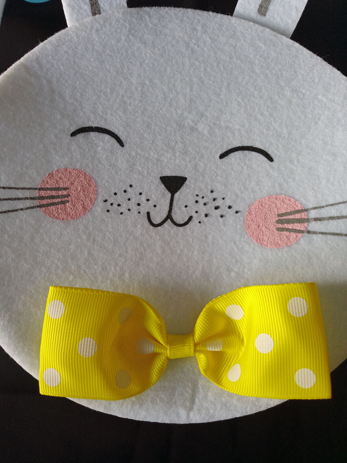 EASTER Bag large felt and shaped as a bunny rabbit ready for the egg hunt