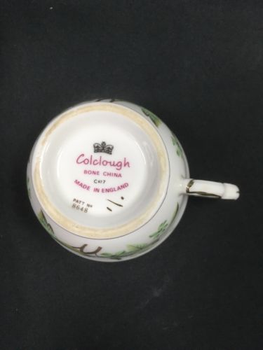 Colclough Bone China SEDGLEY  Pattern 8648 Green Havers - 2 x tea cups -(2761)