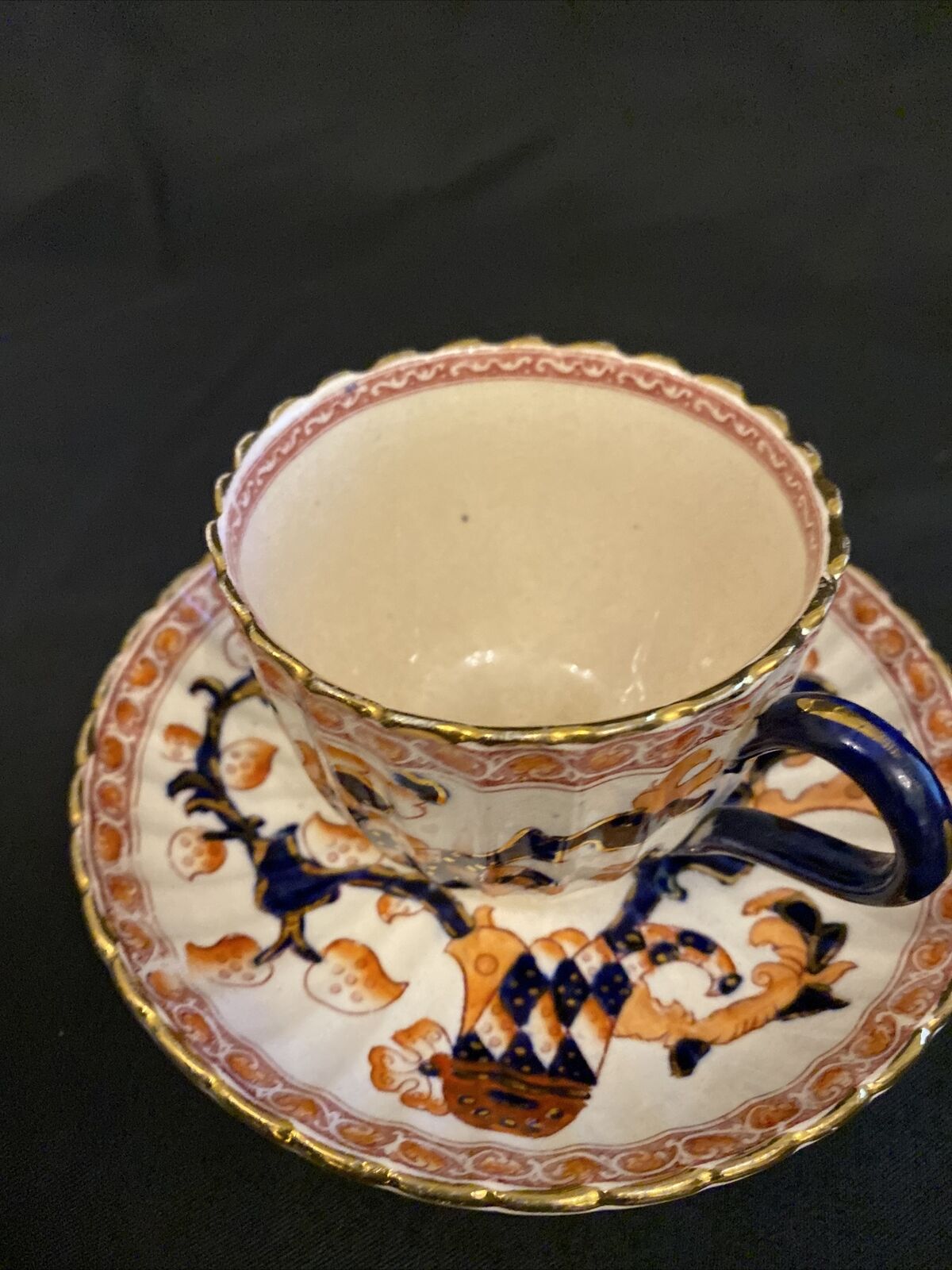 Crown Devon INDIAN Pattern 1882 S F & Co. Cup and Saucer - (8475)