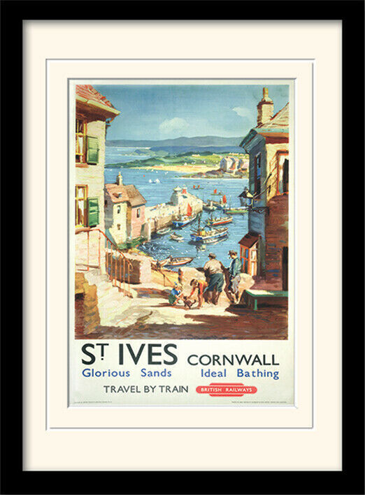 PRINT Framed with glazed front & mounted - PLACES - Cornwall 30 x 40cm