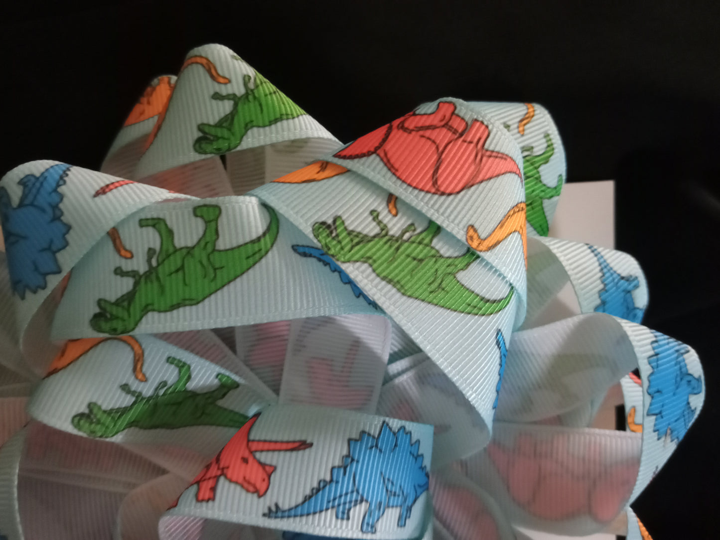 BULK BUY 24 x BOW Pre Made - Dinosaur Print quality Grosgrain Large 5" Bow Paperchase