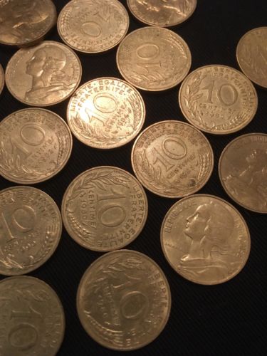 France 10 Centimes Coins Mariann - 15 x 1980's +  3 x 90's - (2751)