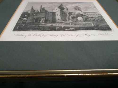 J. Skene R. Scott 1807 Engraving Palace of Orkney & St. Magnus Kirkwall (7012)
