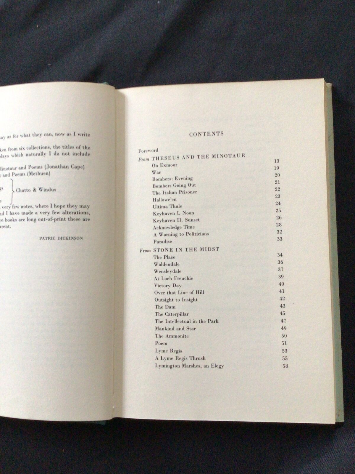 BOOK - SELECTED POEMS by PATRIC DICKINSON - 1968 - (8700)