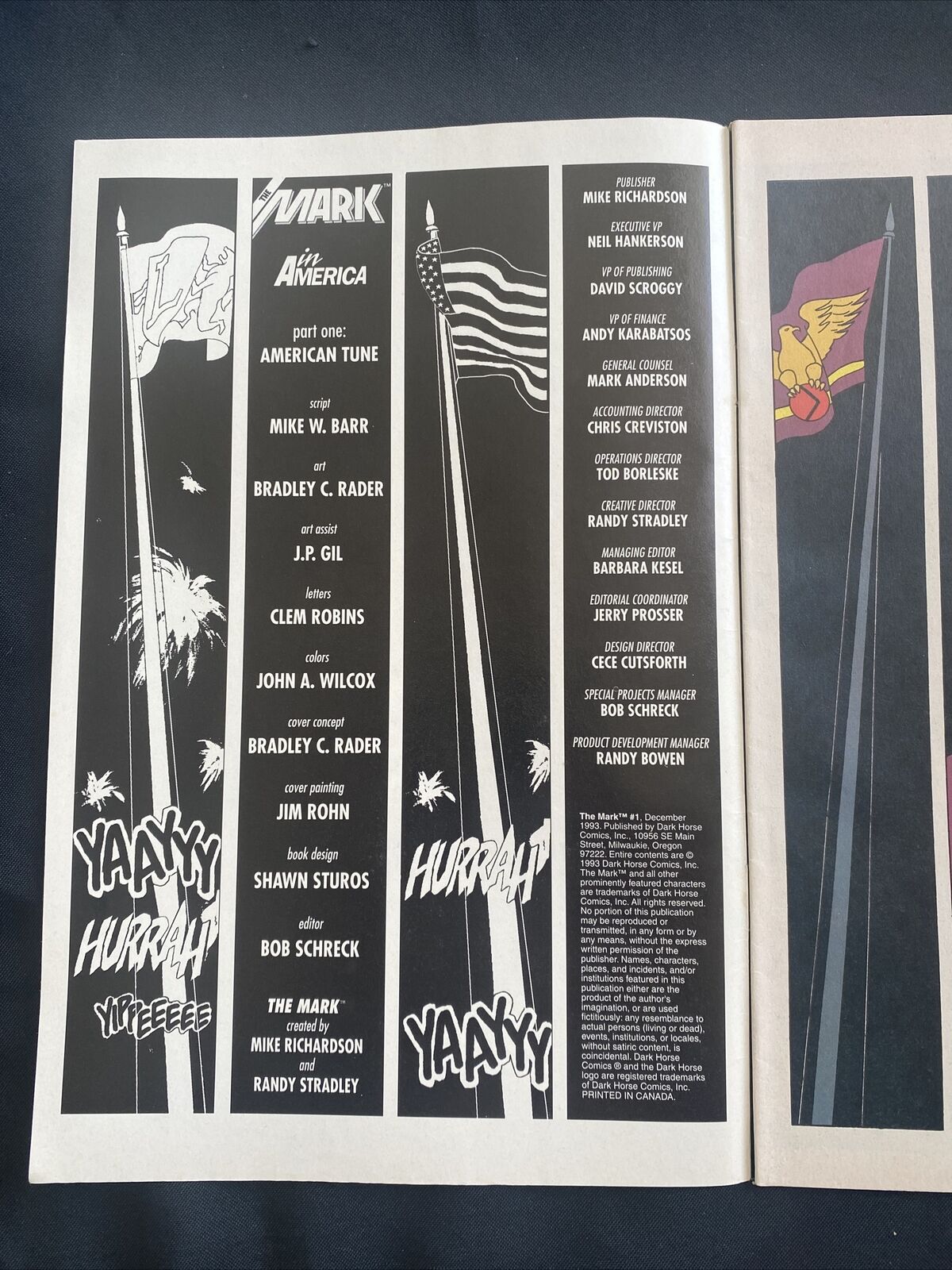 COMIC  - DARK HORSE Comics - The MARK in AMERICA #1 Dec 1993 - (8756)