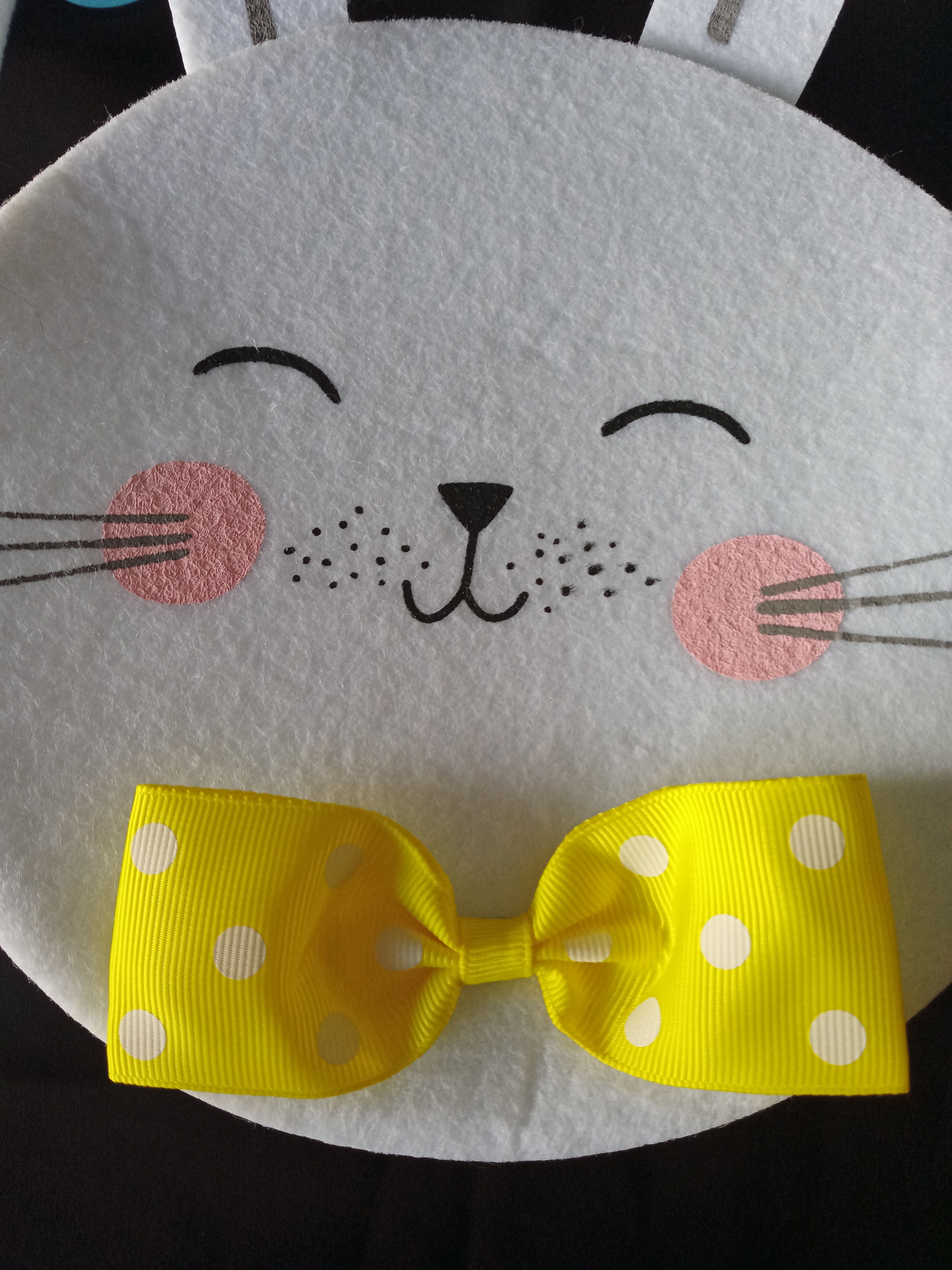 EASTER Bag large felt and shaped as a bunny rabbit ready for the egg hunt