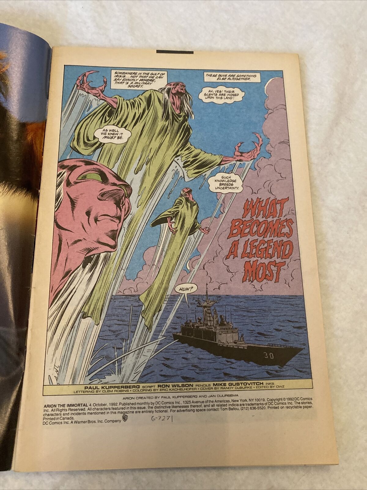 COMIC - DC Comics ARION The Immortal - Oct 1992 - Garn Daanuth (8829)