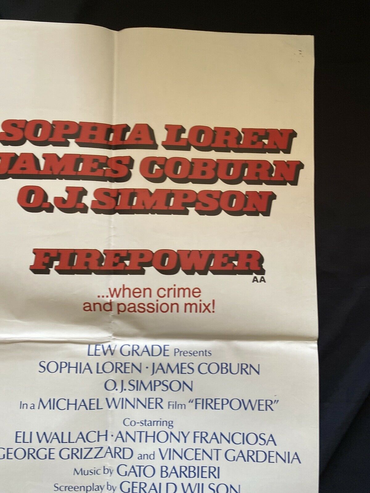 ORIGINAL UK QUAD POSTER - Firepower - 1979 - 30" x 40" - (6555)