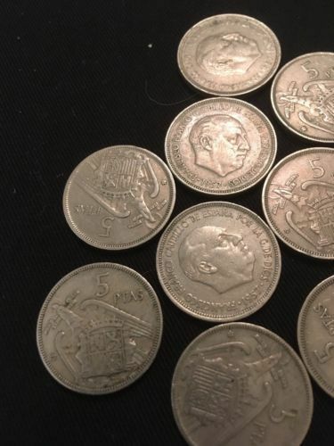 Spain Spanish 5 PTAS Pesetas Coins Eagle star Franco x 15 - 1957 - (2816)