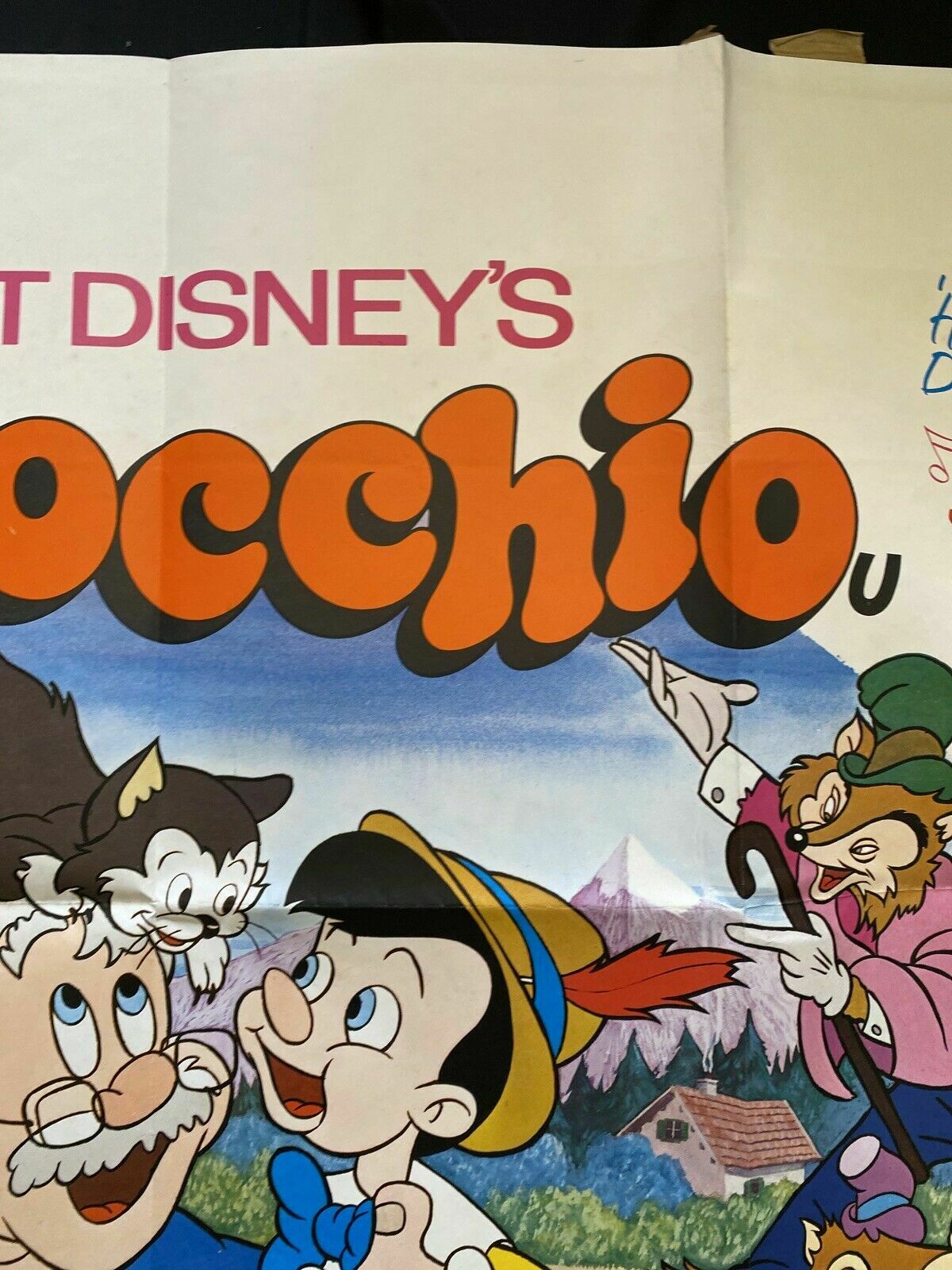ORIGINAL UK QUAD POSTER - Disney's Pinocchio (1978 re-release) 30"x40" (6554)